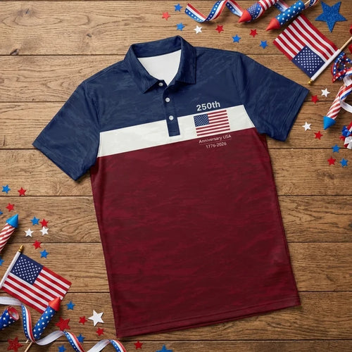 250th Anniversary USA 1776-2026 Fishing Polo Shirt