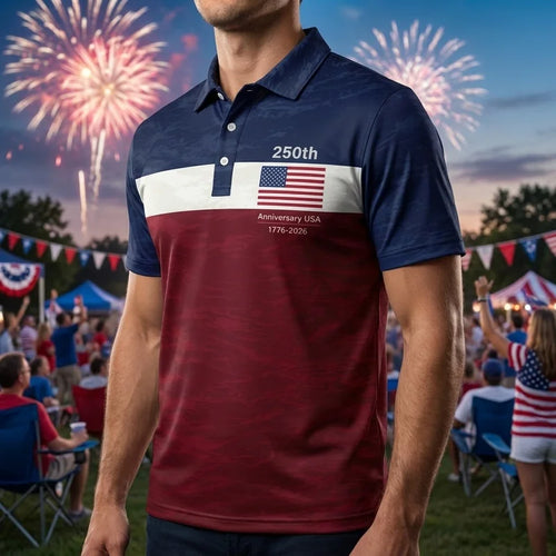 250th Anniversary USA 1776-2026 Fishing Polo Shirt