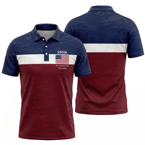 250th Anniversary USA 1776-2026 Fishing Polo Shirt