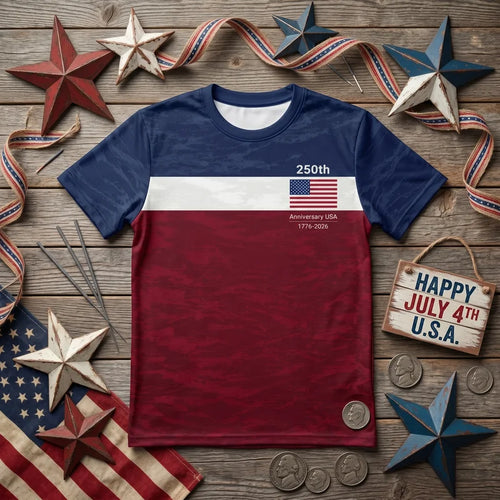 250th Anniversary USA 1776-2026 Fishing T-Shirt