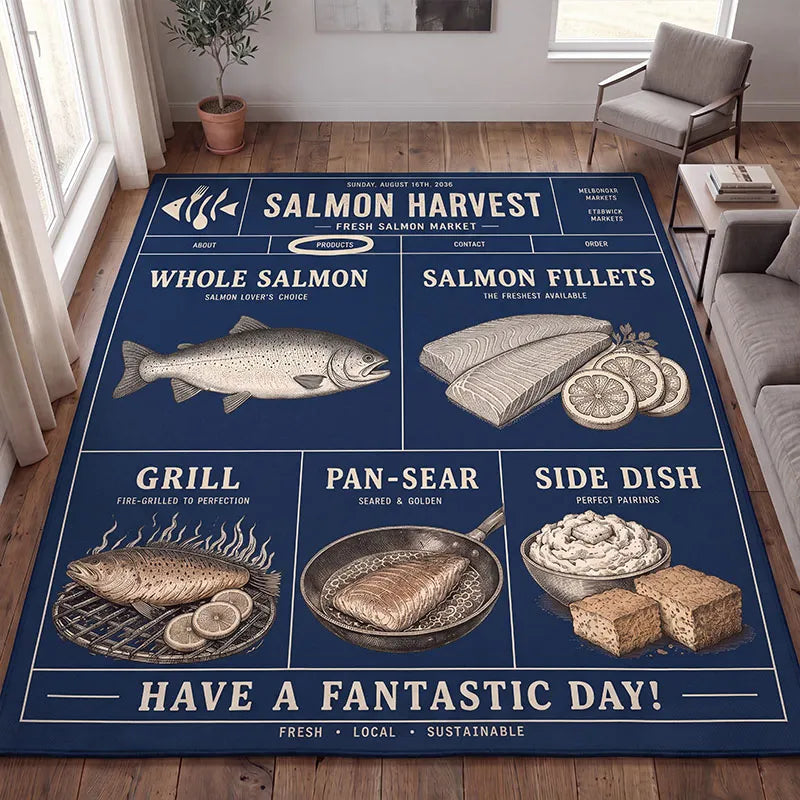 Salmon Harvest Fresh Salmon Market Rug