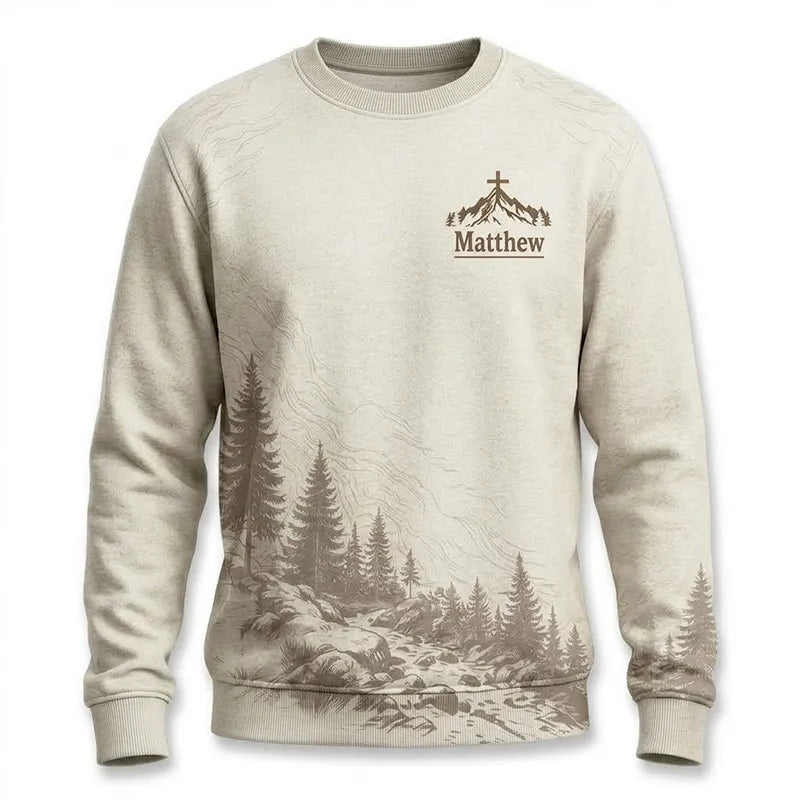 Faith Over Mountains Personalized Name Christian Sweater