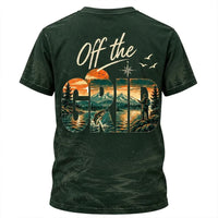 Personalized Off the Grid Fishing Topographic Map T-Shirt