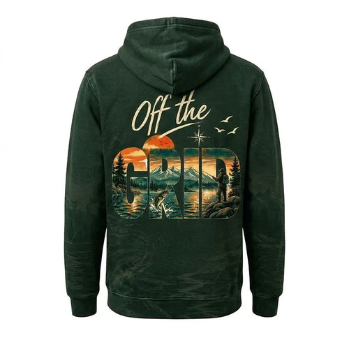 Personalized Off the Grid Fishing Topographic Map Hoodie