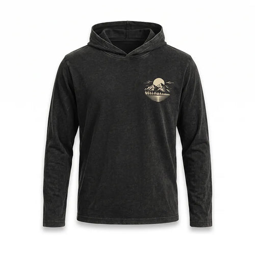 Personalized Vintage Bass Fishing Graphic Hooded Long Sleeve Shirt