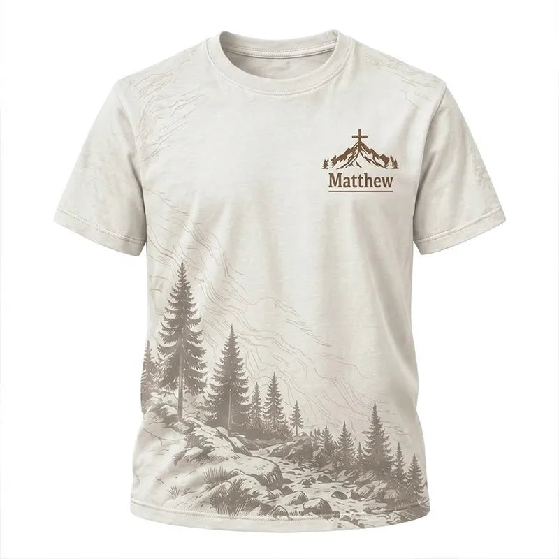 Faith Over Mountains Personalized Name Christian T-Shirt