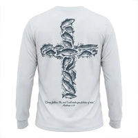 Personalized Matthew 4:19 Fishers of Men Christian Fishing Long Sleeve Shirt