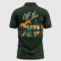 Personalized Off the Grid Fishing Topographic Map Polo Shirt