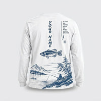 Personalized Vintage Bass Fishing Graphic Long Sleeve Shirt