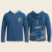 Personalized Vintage Bass Fishing Graphic Hooded Long Sleeve Shirt