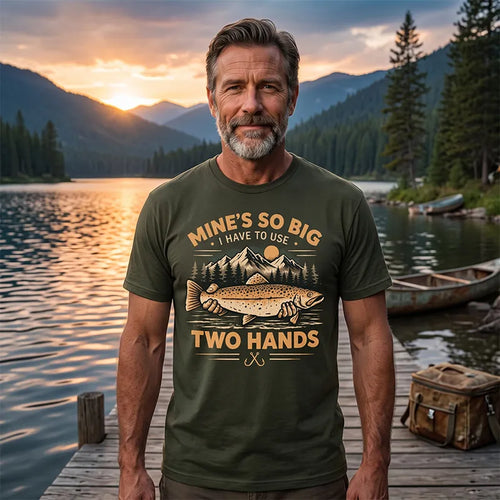 Mines So Big I Have To Use Two Hands Vintage Fishing T-Shirt