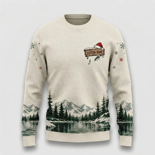 I'd Rather Be Fishing Santa Christmas Sweater
