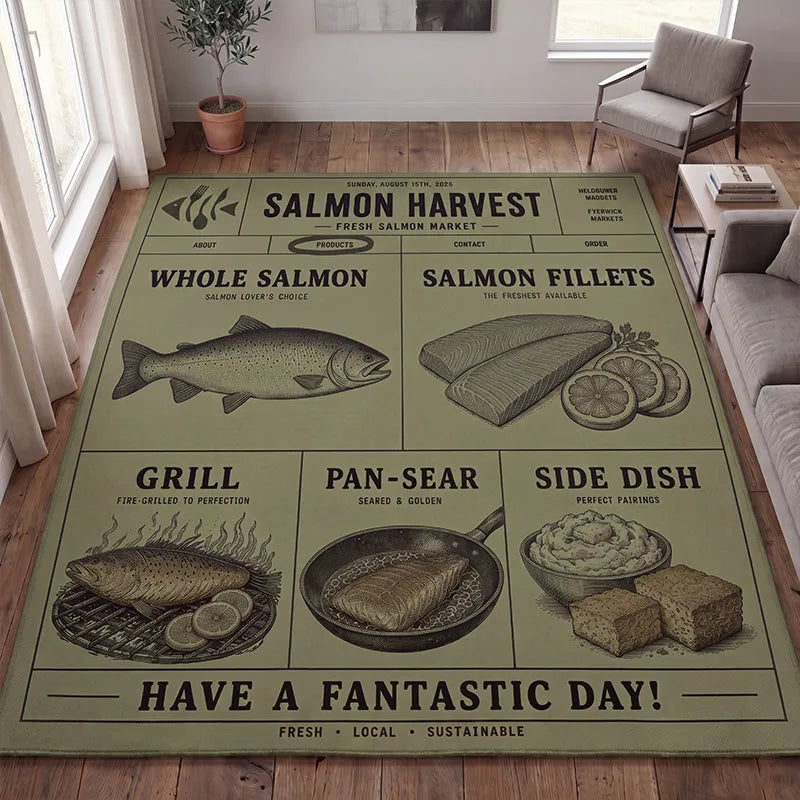 Salmon Harvest Fresh Salmon Market Rug
