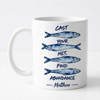 Cast Your Net Find Abundance Matthew Fishing Ceramic Mug