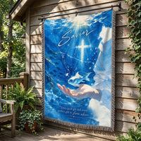 Savior James 1:17 Christian Ocean Faith Tassels Blanket