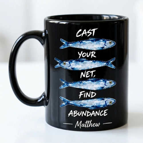 Cast Your Net Find Abundance Matthew Fishing Ceramic Mug