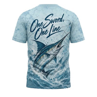 3D Fishing Deep Sea Marlin Ocean Design T-Shirt