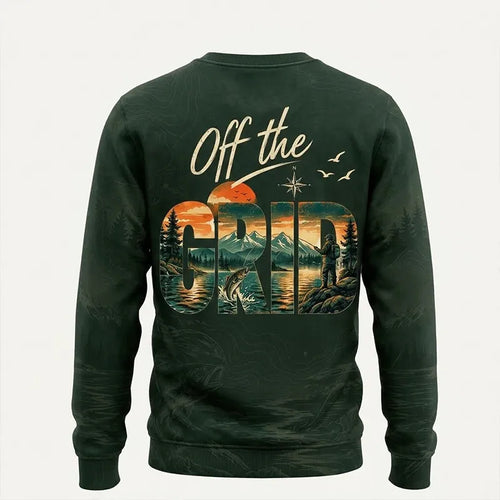 Personalized Off the Grid Fishing Topographic Map Sweater