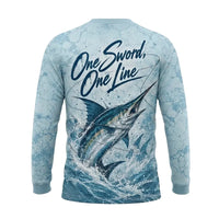 3D Fishing Deep Sea Marlin Ocean Design Long Sleeve Shirt