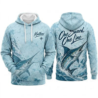 3D Fishing Deep Sea Marlin Ocean Design Hoodie