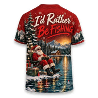 I'd Rather Be Fishing Santa Christmas T-Shirt