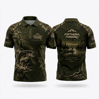 Fathom Thread Fish More Worry Less Fishing Polo Shirt
