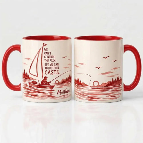 Personalized We Can't Control The Fish Fishing Ceramic Mug