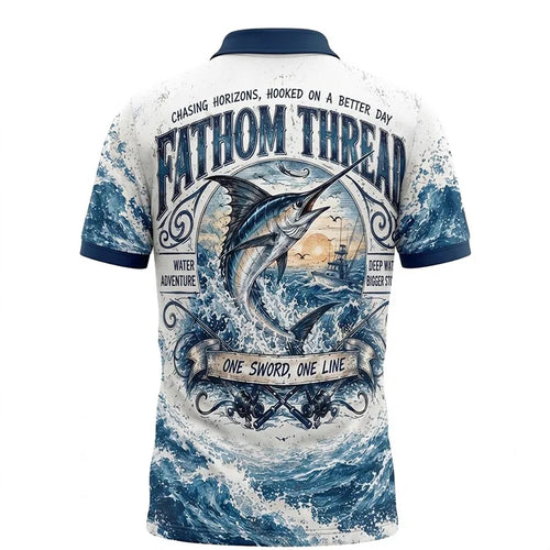 Fathom Thread Marlin Saltwater Adventure Polo Shirt