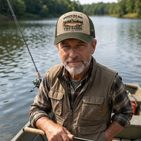 Mines So Big I Have To Use Two Hands Funny Fishing Trucker Hat