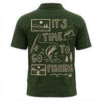 Personalized It's Time To Go Fishing Fathom Thread Polo Shirt