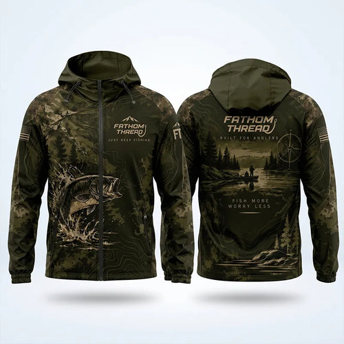 Fathom Thread Fish More Worry Less Fishing Windbreaker Jacket