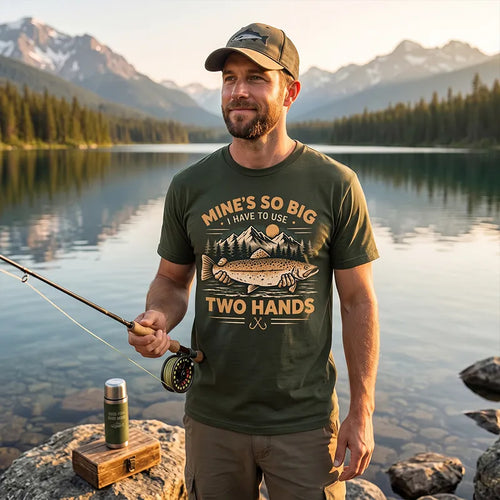 Mines So Big I Have To Use Two Hands Vintage Fishing T-Shirt