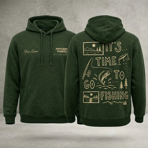 Personalized It's Time To Go Fishing Fathom Thread Hoodie