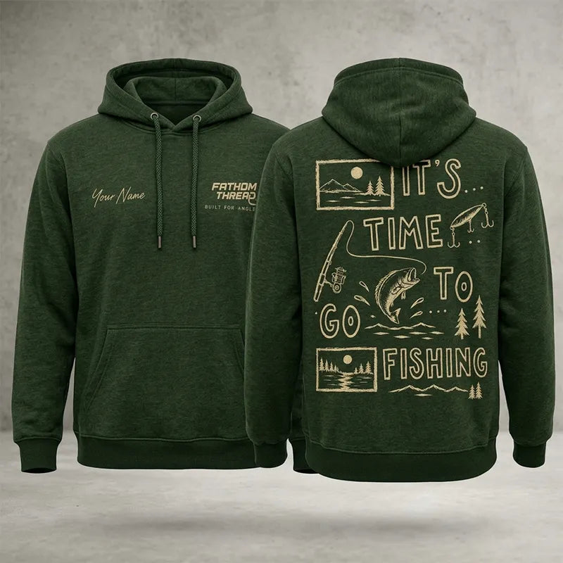 Personalized It's Time To Go Fishing Fathom Thread Hoodie