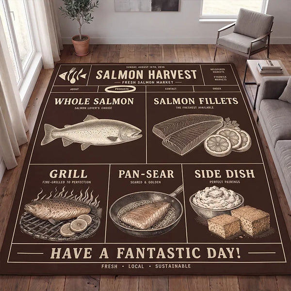Salmon Harvest Fresh Salmon Market Rug