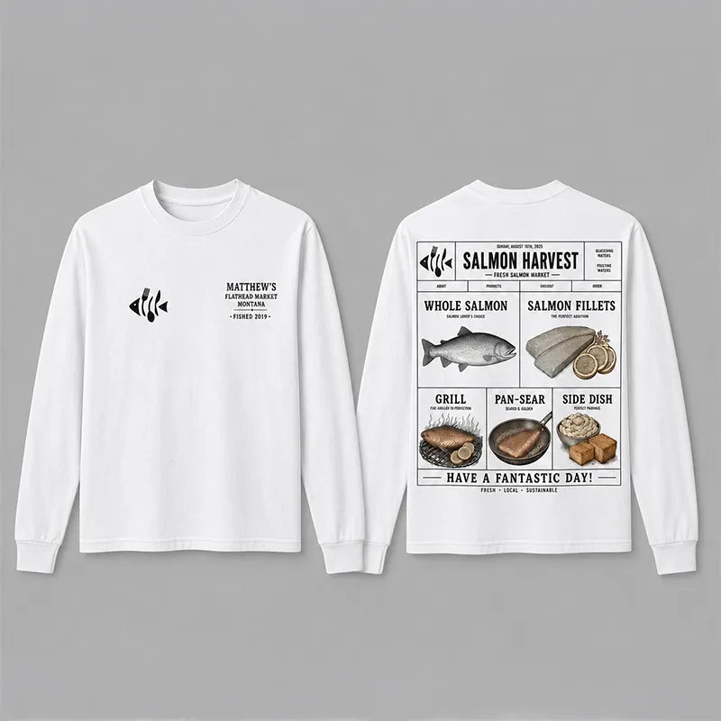 Personalized Fresh Salmon Market Fishing Sweater
