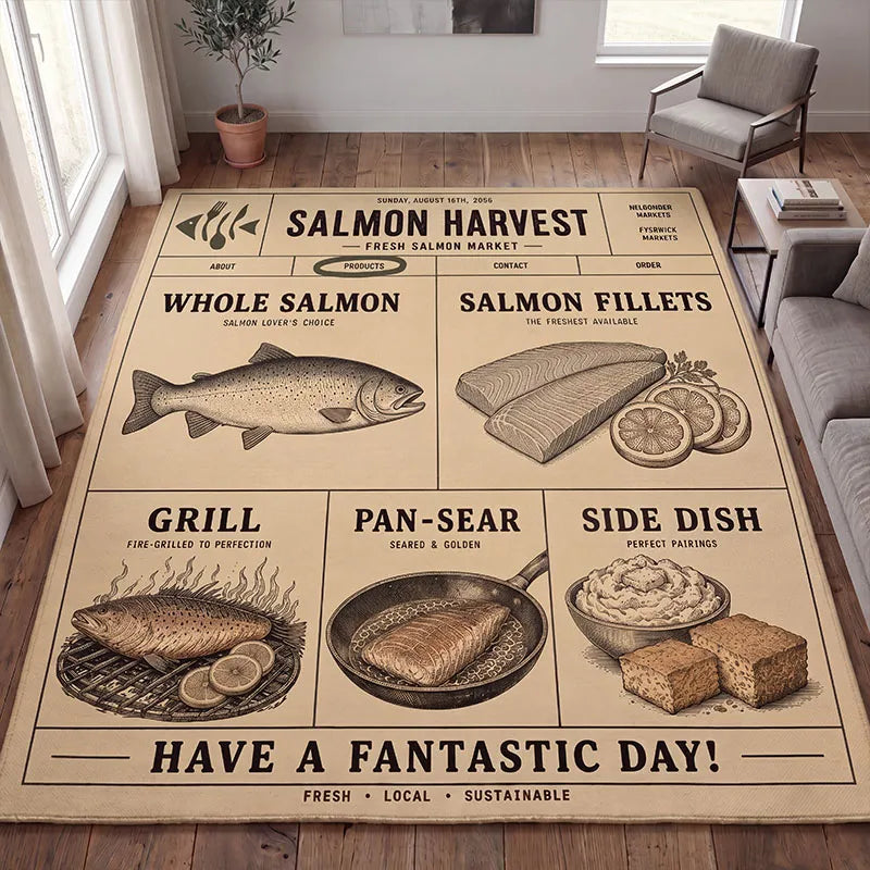 Salmon Harvest Fresh Salmon Market Rug