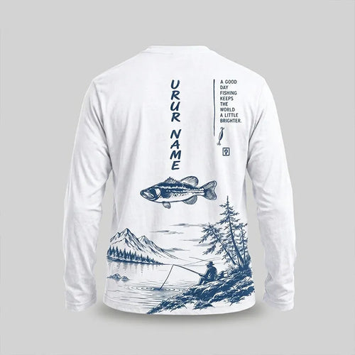 Personalized Vintage Bass Fishing Graphic Hooded Long Sleeve Shirt