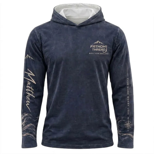 Personalized Fathom Threads Fishers of Men Christian Fishing Hooded Long Sleeve Shirt