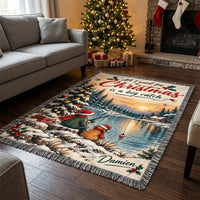 Personalized Christmas Fishing Big Catch Tassels Blanket