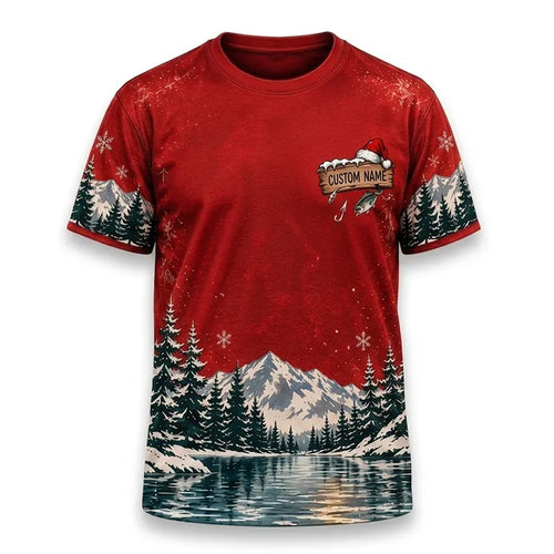 I'd Rather Be Fishing Santa Christmas T-Shirt