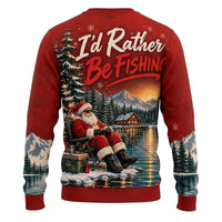 I'd Rather Be Fishing Santa Christmas Sweater
