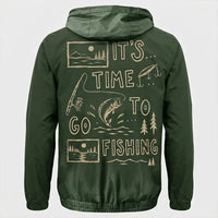 Personalized It's Time To Go Fishing Fathom Thread Windbreaker Jacket