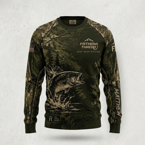 Fathom Thread Fish More Worry Less Fishing Sweater