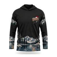 I'd Rather Be Fishing Santa Christmas Hooded Long Sleeve Shirt