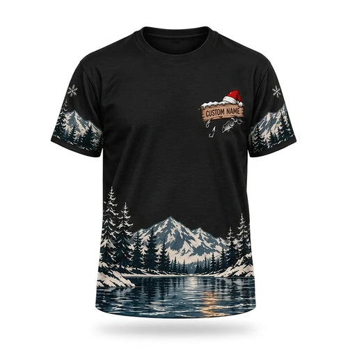 I'd Rather Be Fishing Santa Christmas T-Shirt