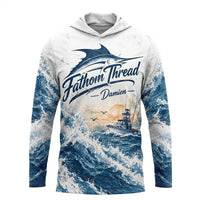Fathom Thread Marlin Saltwater Adventure Hooded Long Sleeve Shirt
