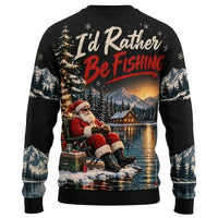 I'd Rather Be Fishing Santa Christmas Sweater