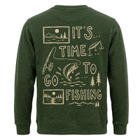 Personalized It's Time To Go Fishing Fathom Thread Sweater