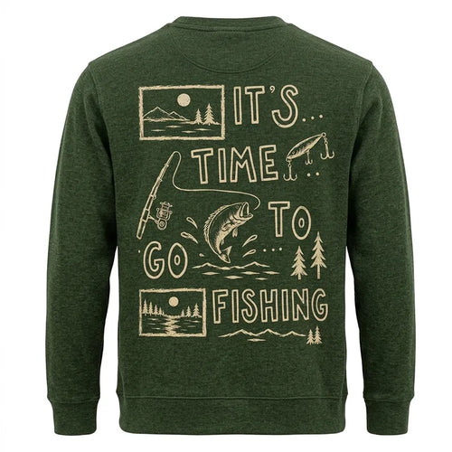 Personalized It's Time To Go Fishing Fathom Thread Sweater